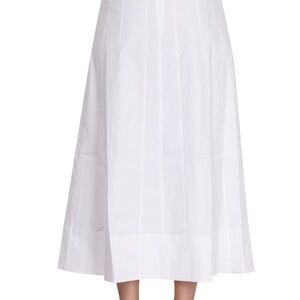 STAUD White Midi Cotton Skirt